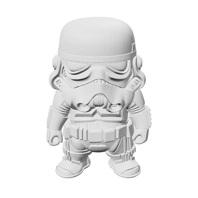 Mini Stormtrooper Figure – 360° preview, front view, drawn from the designer's file