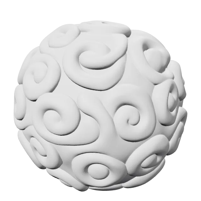 Gomu Gomu No Mi (Devil Fruit) – 360° preview, front view, drawn from the designer's file