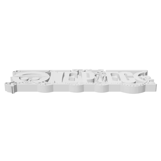 One Piece Logo Sign – 360° preview, front view, drawn from the designer's file