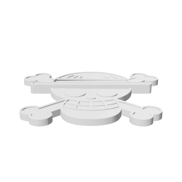 One Piece Straw Hat Keychain – 360° preview, front view, drawn from the designer's file