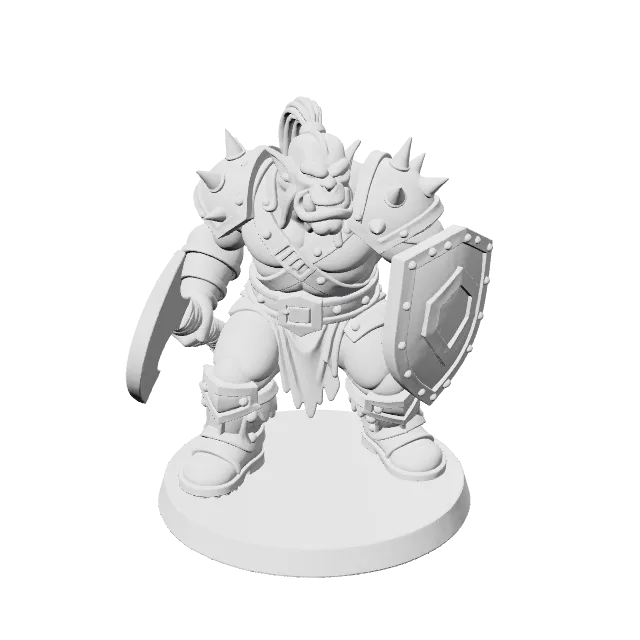 Orc Warrior (Warcraft) – 360° preview, front view, drawn from the designer's file