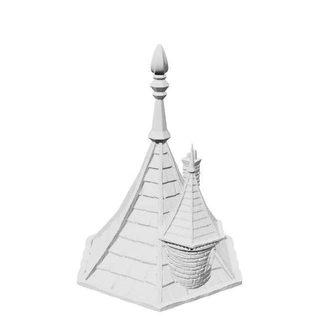 Fates End Wizard Dice Tower – 360° preview, front view, drawn from the designer's file