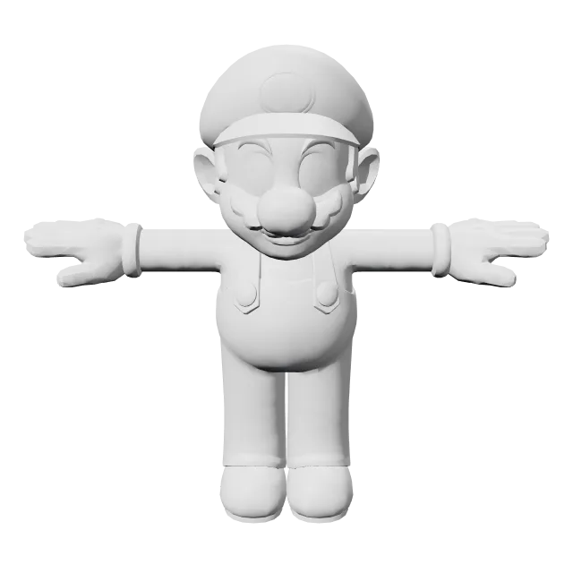 Mario – 360° preview, front view, drawn from the designer's file