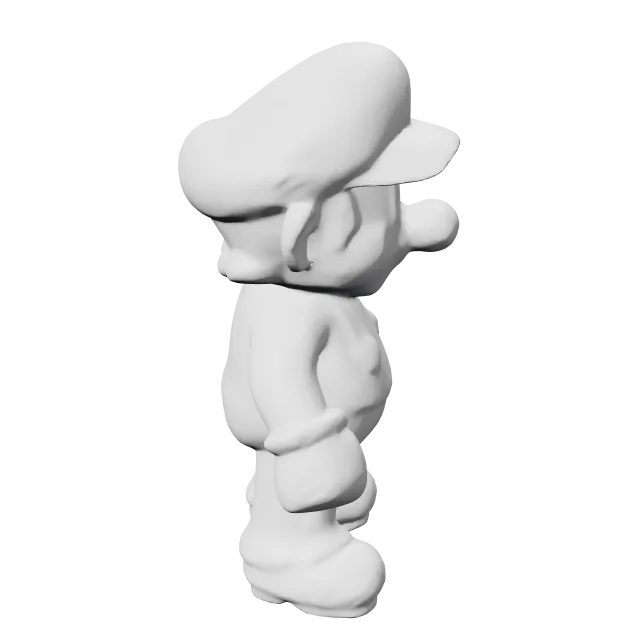 Super Mario Mini Figure – 360° preview, front view, drawn from the designer's file