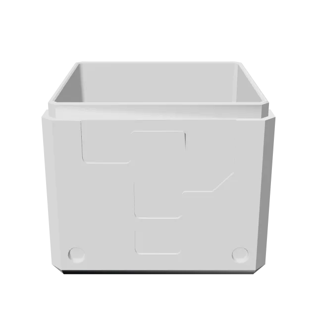 Super Mario Question Block Box – 360° preview, front view, drawn from the designer's file