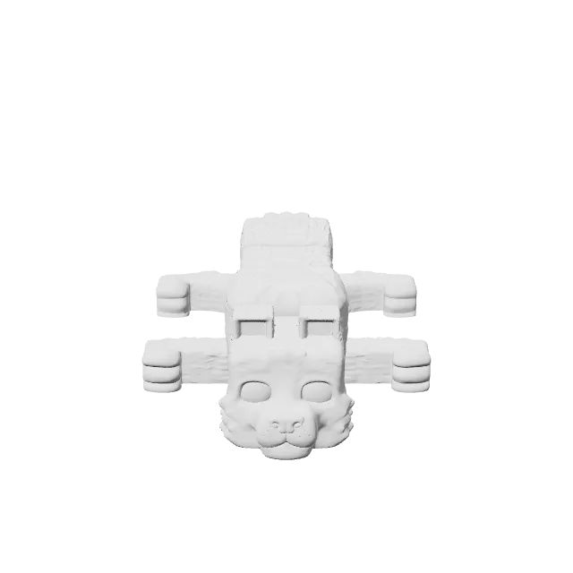Dennis the Minecraft Wolf – 360° preview, front view, drawn from the designer's file