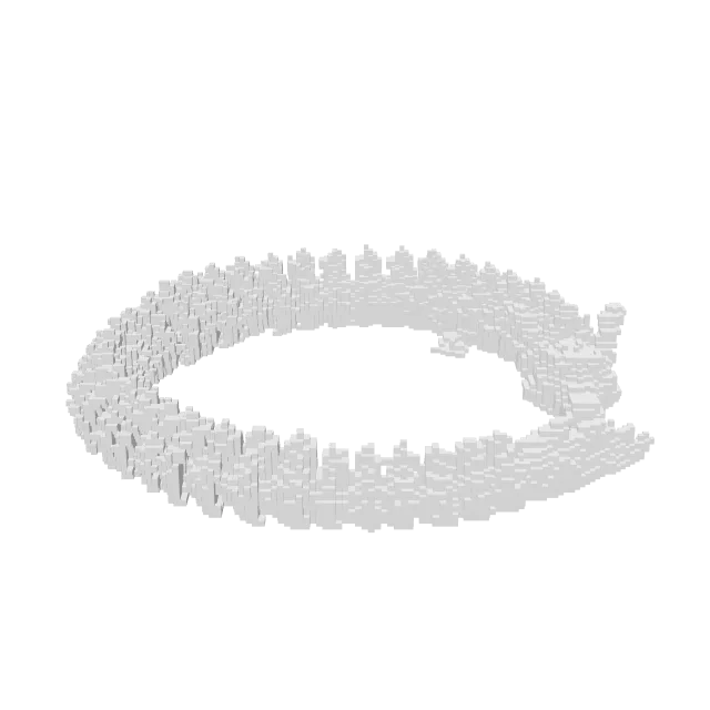 Minecraft Ender Dragon (Non-Articulated) – 360° preview, front view, drawn from the designer's file