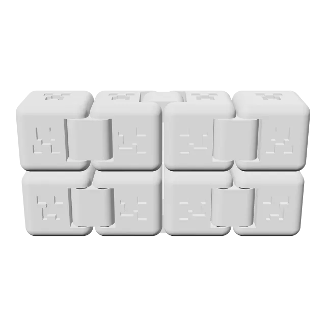 Minecraft Creeper Infinity Cube – 360° preview, front view, drawn from the designer's file