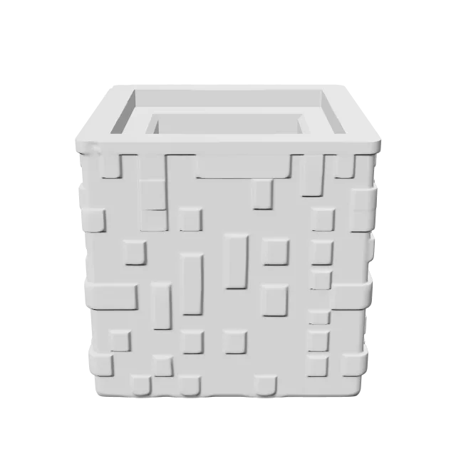 Minecraft Grass Block Clicker Fidget Keychain – 360° preview, front view, drawn from the designer's file