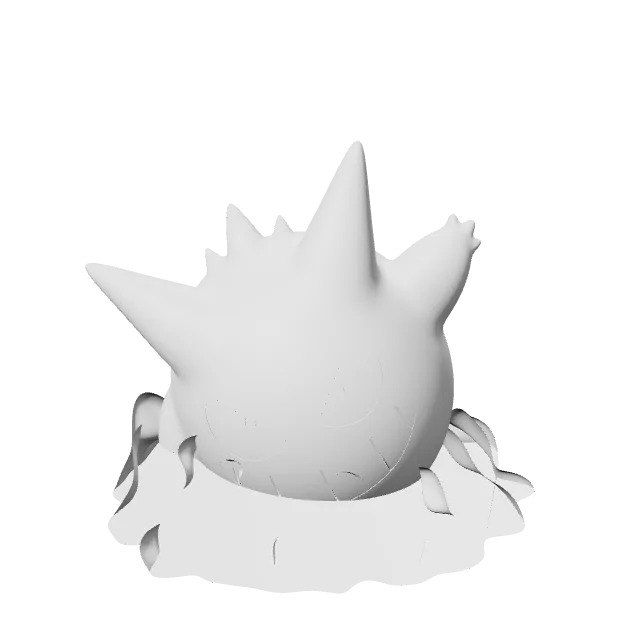 Gengar Controller Stand – 360° preview, front view, drawn from the designer's file