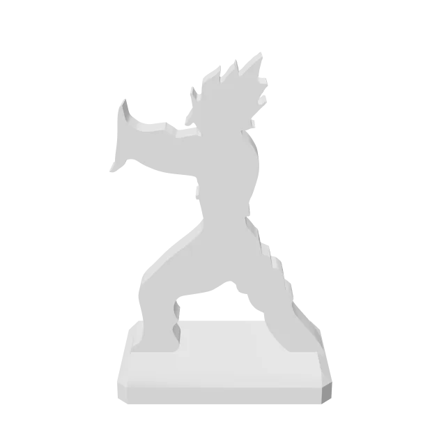 Goku Book Stand – 360° preview, front view, drawn from the designer's file