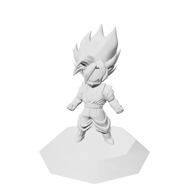 Goku (DragonballZ) – 360° preview, front view, drawn from the designer's file