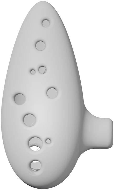Part 1, Hole Playable Ocarina · part 1, 80 × 135 mm