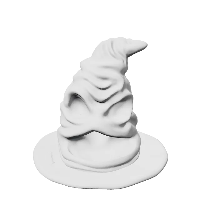 Harry Potter Sorting Hat – 360° preview, front view, drawn from the designer's file
