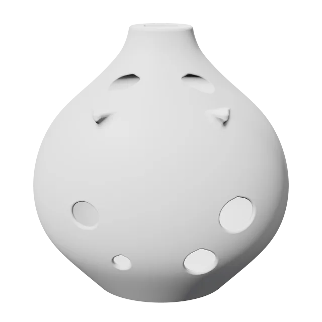 Oinkarina Pig Ocarina for Kids – 360° preview, front view, drawn from the designer's file