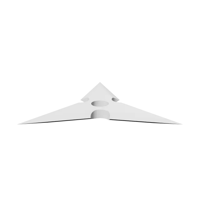 Three-Point Throwing Star – 360° preview, front view, drawn from the designer's file