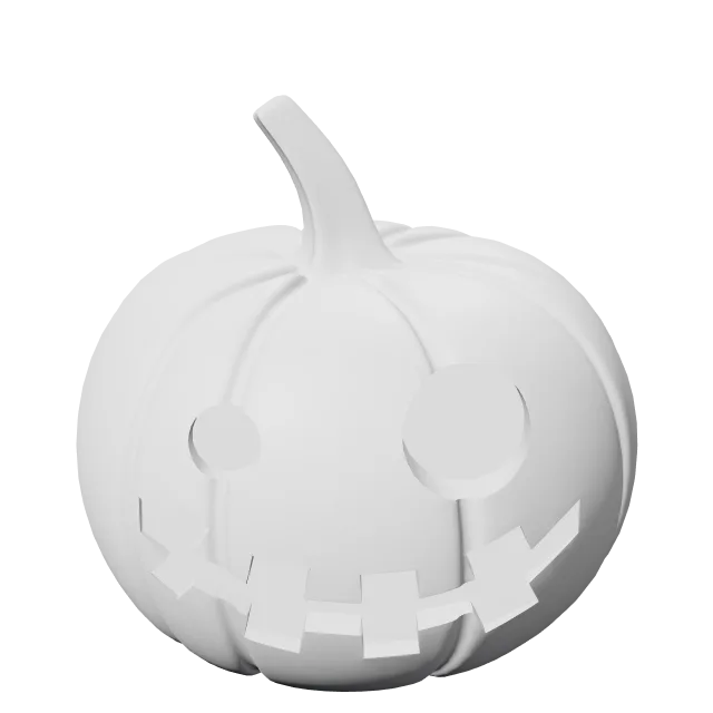Halloween Pumpkin, Skull and Ghost Keychains – 360° preview, front view, drawn from the designer's file