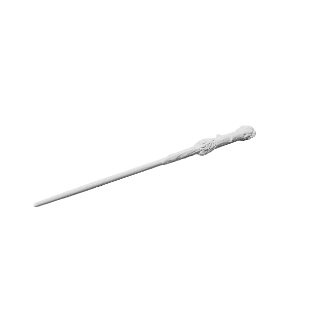 Harry Potter Wand – 360° preview, front view, drawn from the designer's file