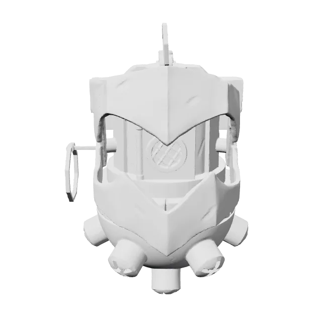 Arcane Jinx Grenade Prop – 360° preview, front view, drawn from the designer's file