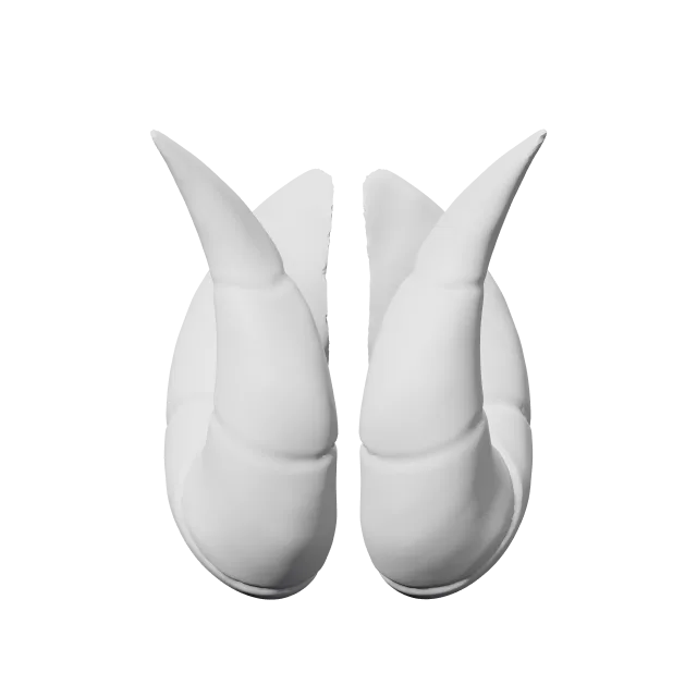 Spirit Blossom Kindred Mask and Horns – 360° preview, front view, drawn from the designer's file