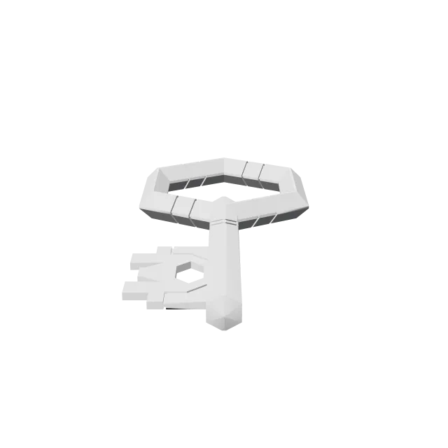 League of Legends Hextech Key – 360° preview, front view, drawn from the designer's file