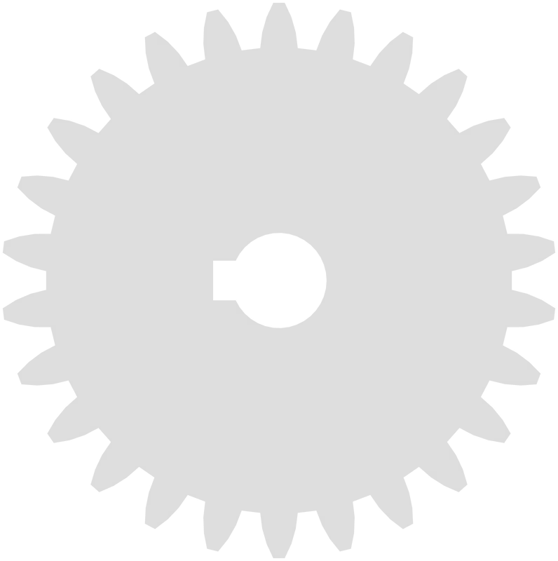 Part 2, External spur idler gear 26 toothed 2.5 modulus 12 mm keyway shaft, 70 × 70 mm
