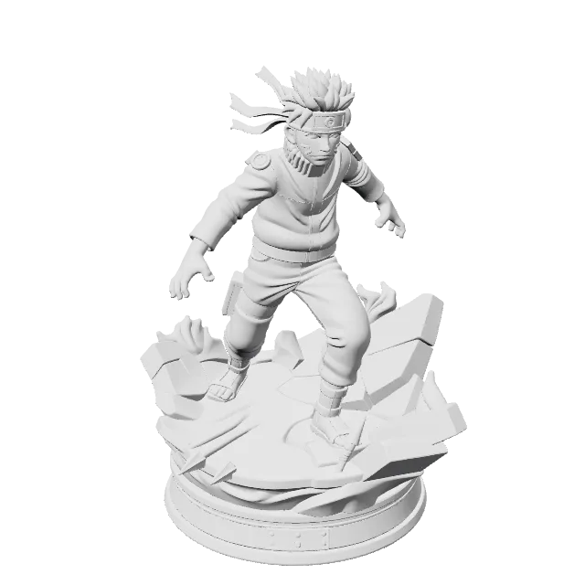 Naruto Uzumaki Statue – 360° preview, front view, drawn from the designer's file