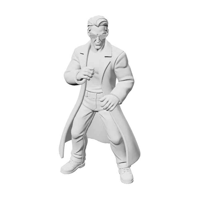 Neo Figure - The Matrix – 360° preview, front view, drawn from the designer's file
