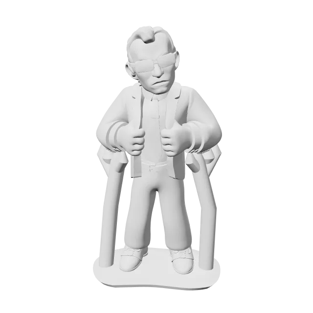 Agent Smith – 360° preview, front view, drawn from the designer's file