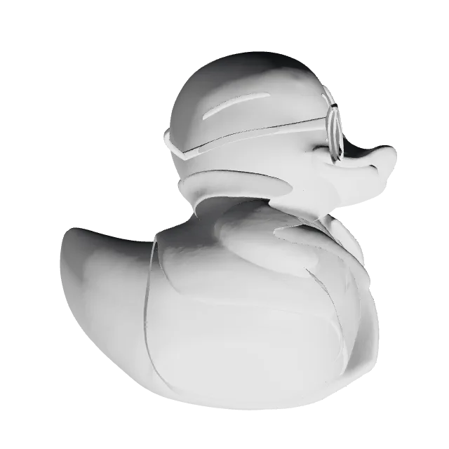Matrix Neo Rubber Duck – 360° preview, front view, drawn from the designer's file