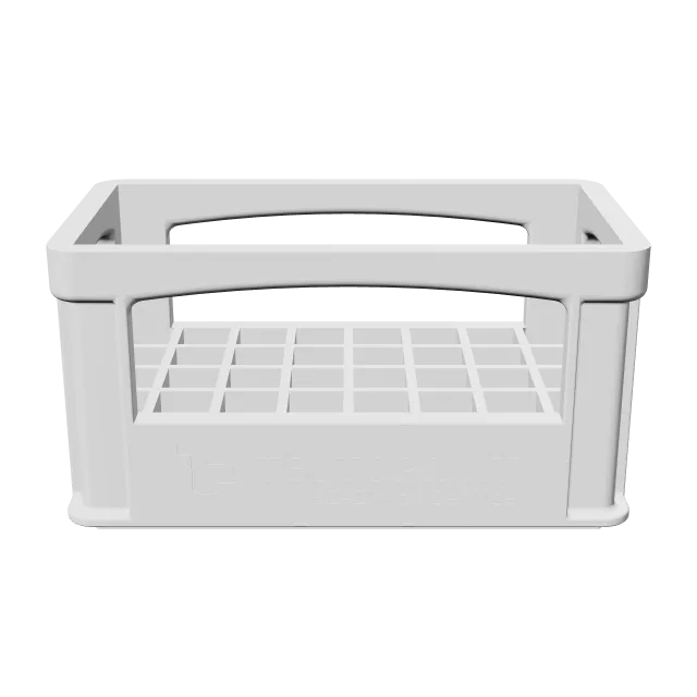Stackable Battery Crate, Beverage Crate Style – 360° preview, front view, drawn from the designer's file
