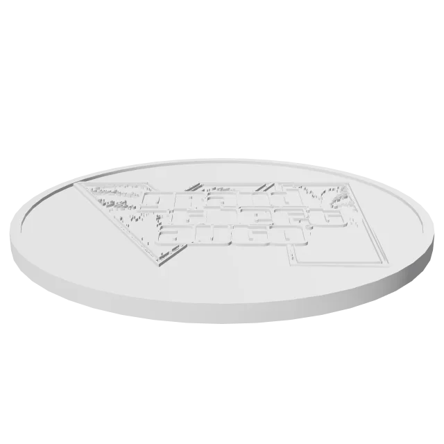 GTA 6 Coaster – 360° preview, front view, drawn from the designer's file