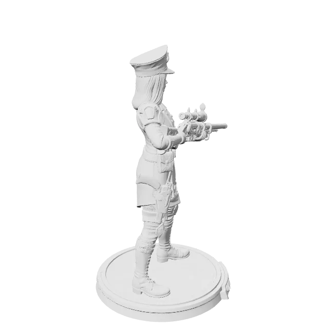 Caitlyn Kiramman – Arcane – 360° preview, front view, drawn from the designer's file