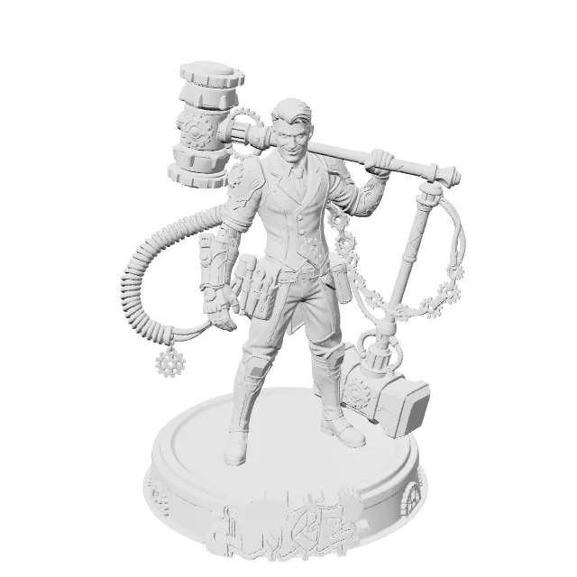 Jayce Talis – Arcane – 360° preview, front view, drawn from the designer's file