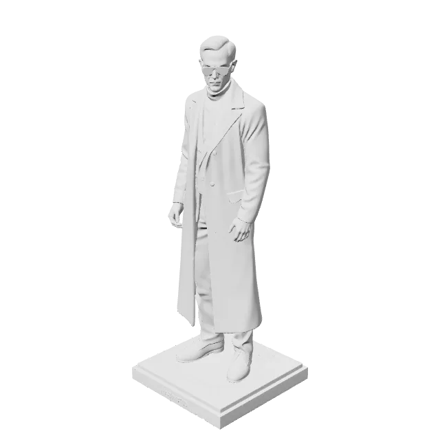 Neo Statue - The Matrix – 360° preview, front view, drawn from the designer's file