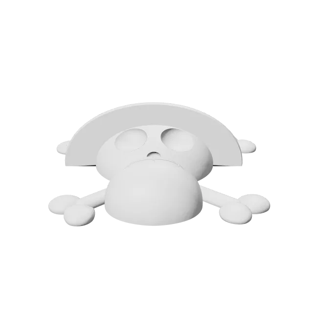 One Piece Croc Charm – 360° preview, front view, drawn from the designer's file