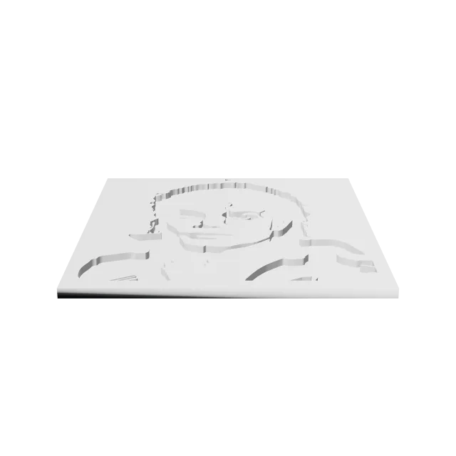 Michael Jackson Portrait Plaque – 360° preview, front view, drawn from the designer's file
