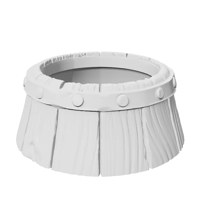 Barrel Stand for One Piece Devil Fruit – 360° preview, front view, drawn from the designer's file