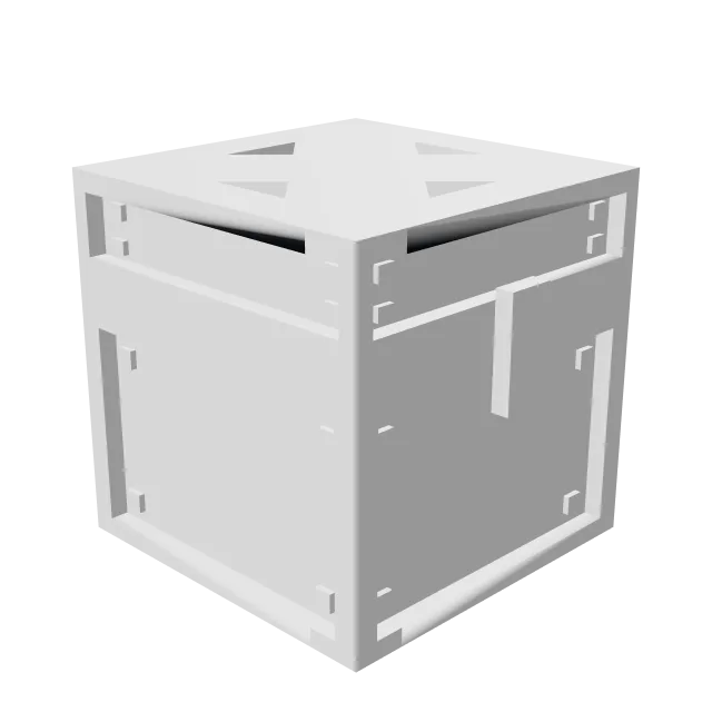 Copper Chest from Minecraft – 360° preview, front view, drawn from the designer's file