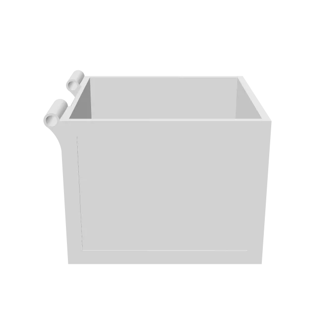 Minecraft Chest Storage Box – 360° preview, front view, drawn from the designer's file