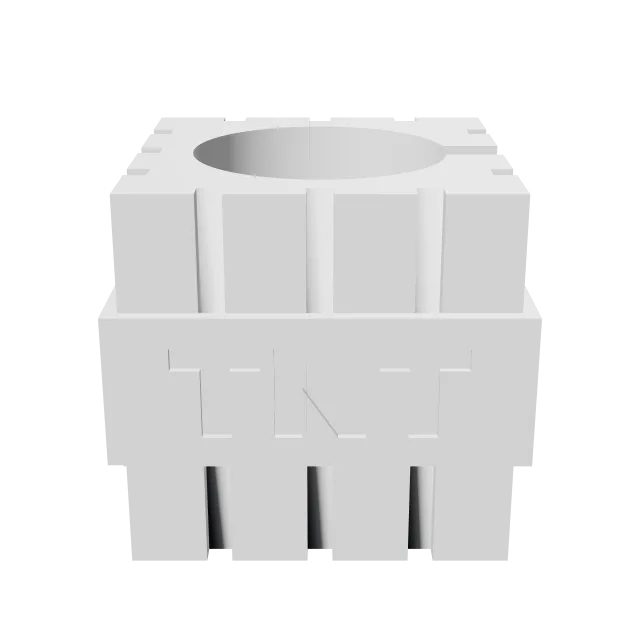Minecraft TNT Apple & Galaxy Watch Cradle – 360° preview, front view, drawn from the designer's file