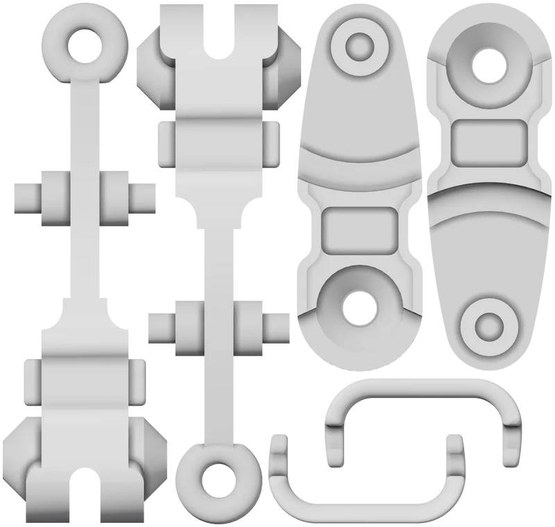 Part 1, MOKO miniblock double pulley, 57 × 54 mm