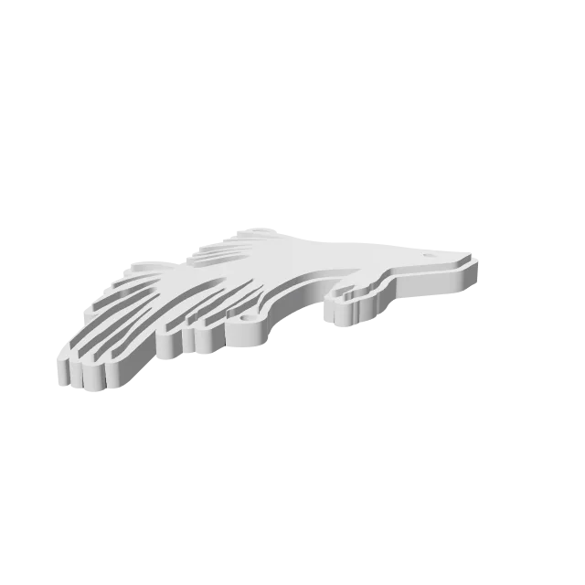 Gojo and Geto Betta Fish Keychains – 360° preview, front view, drawn from the designer's file