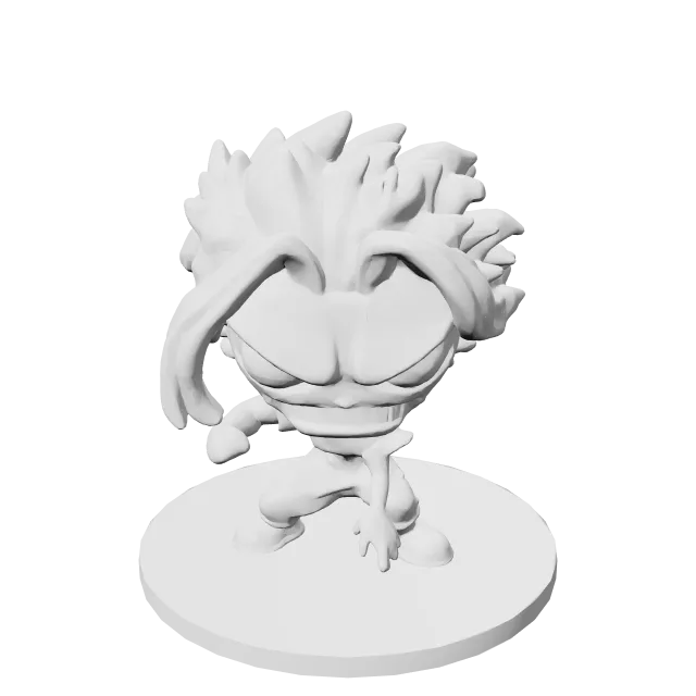 All Might Weakened Chibi Figure, My Hero Academia – 360° preview, front view, drawn from the designer's file