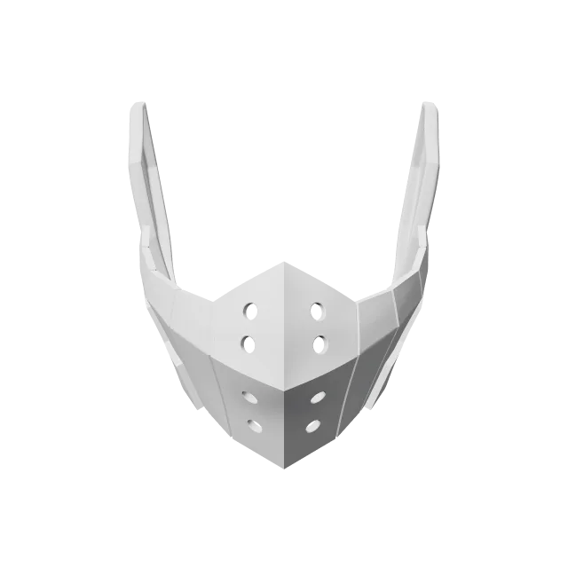 Izuku Midoriya Deku Mask – 360° preview, front view, drawn from the designer's file