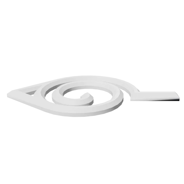Naruto Leaf Village Keychain – 360° preview, front view, drawn from the designer's file