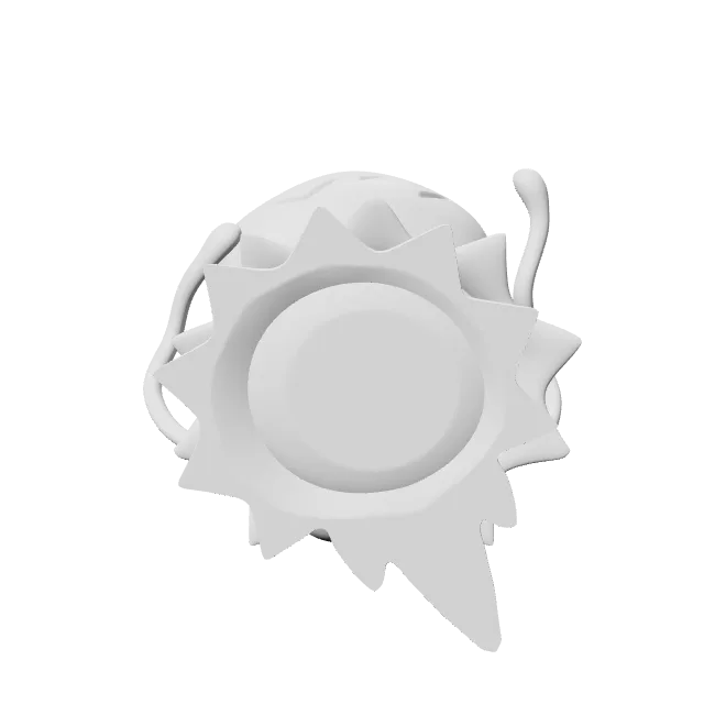 Bulbasaur in Mimikyu Costume Mini Figure – 360° preview, front view, drawn from the designer's file