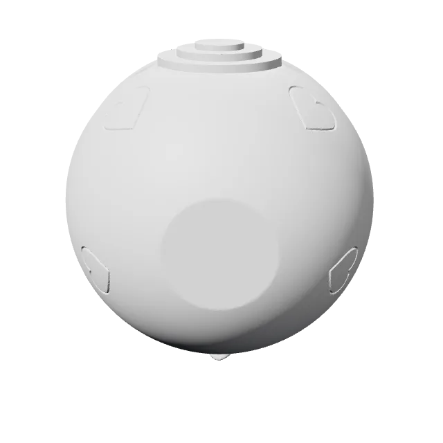 Valentine's Bulbasaur Poke Ball – 360° preview, front view, drawn from the designer's file