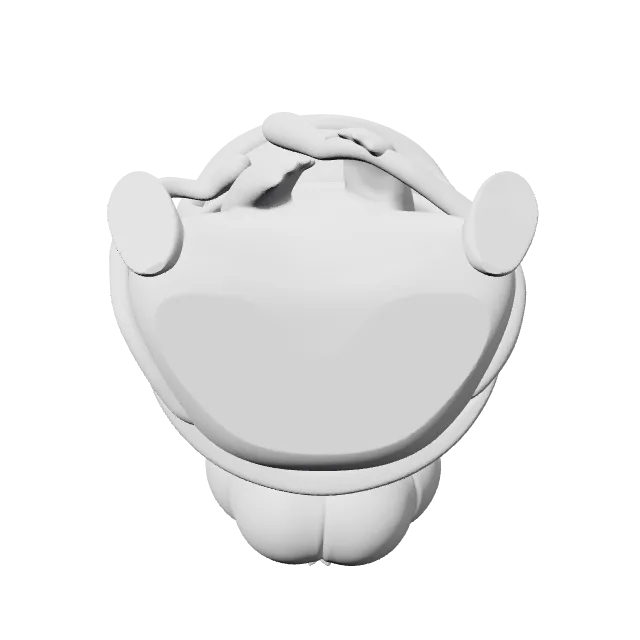 Pikachu in Bulbasaur Costume Figure – 360° preview, front view, drawn from the designer's file