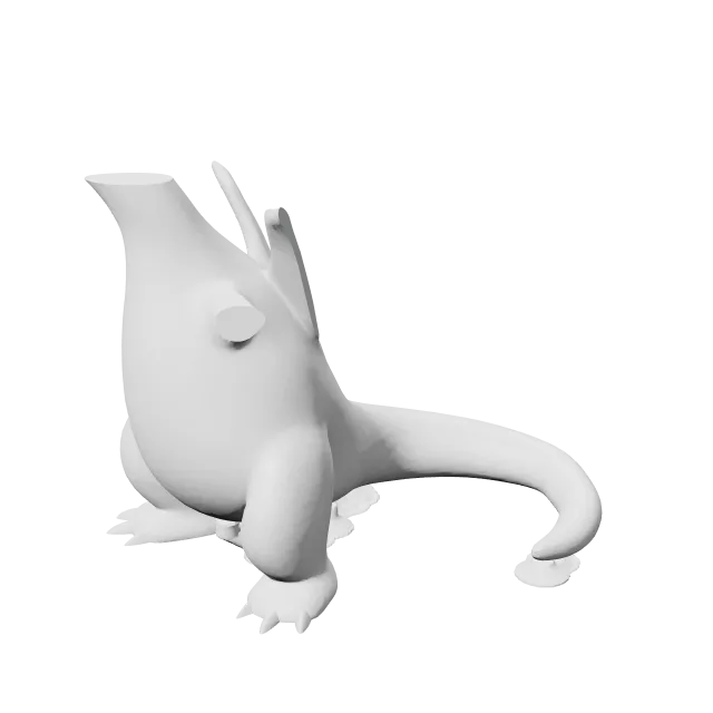 Charizard Statue with Stand – 360° preview, front view, drawn from the designer's file